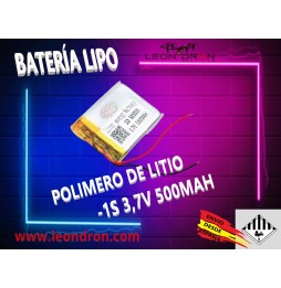 BATERIA DE POLIMERO DE LITIO 3,7V 500MAH