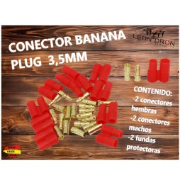 CONECTOR BANANA PLUG FUNDA ROJA 3,5MM