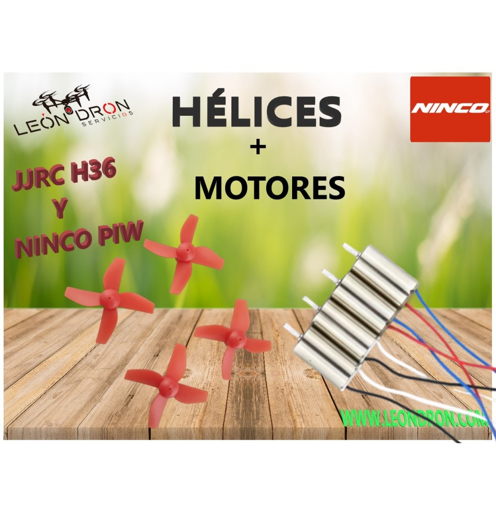 HÉLICES 4P + 4 MOTORES JJRC H36 Y NINCO PIW